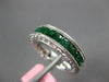ESTATE WIDE 1.53CT AAA EMERALD 18KT WHITE GOLD 3D SEMI ETERNITY ENGAGEMENT RING
