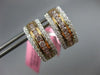 ESTATE WIDE 1.52CT WHITE & PINK DIAMOND 18KT 2 TONE GOLD 3D 3 ROW HEART EARRINGS
