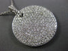 ESTATE LARGE 2.49CT DIAMOND 18KT WHITE GOLD 3D CIRCULAR PAVE FLOATING PENDANT