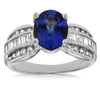 ESTATE 3.65CT DIAMOND & AAA TANZANITE 14K WHITE GOLD MULTI SHAPE ENGAGEMENT RING