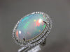 EXTRA LARGE 11.41CT DIAMOND & AAA AUSTRALIAN OPAL 14KT WHITE GOLD OVAL HALO RING