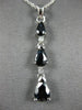 ESTATE 1.64CT DIAMOND & AAA SAPPHIRE 14KT WHITE GOLD THREE STONE JOURNEY PENDANT