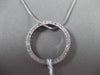 ESTATE LARGE .60CT DIAMOND 14KT WHITE GOLD 3D CIRCLE OF LIFE FLOATING PENDANT