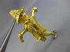 ESTATE LARGE .20CT AAA RUBY & SAPPHIRE 18K YELLOW GOLD 3D SCARECROW BROOCH PIN