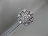 ESTATE 1CT DIAMOND 14K WHITE GOLD CLASSIC MARQUISE CLUSTER FLOWER STUD EARRINGS