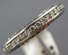 ANTIQUE 1.2CT ROUND DIAMOND 14K WHITE GOLD CLASSIC FILIGREE ETERNITY RING #17735