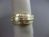 WIDE 2.20CT BAGUETTE DIAMOND 18KT YELLOW GOLD 3D 3 ROW WEDDING ANNIVERSARY RING