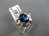 ESTATE 2.56CT DIAMOND & EXTRA FACET SAPPHIRE 18K WHITE GOLD OVAL ENGAGEMENT RING