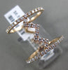 ESTATE LARGE .67CT ROUND DIAMOND 18KT ROSE GOLD 3D ZIG ZAG OPEN LOVE FUN RING