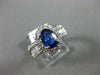 ESTATE 1.90CT DIAMOND & AAA SAPPHIRE 18K WHITE GOLD OVAL CLASSIC ENGAGEMENT RING