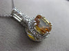 ESTATE LARGE 3.28CT DIAMOND & CITRINE 14KT WHITE GOLD FILIGREE FLOATING PENDANT