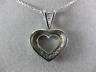 ESTATE .42CT DIAMOND 14KT WHITE GOLD 3D CLASSIC OPEN HEART PAVE PENDANT #18303