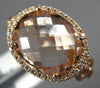 ESTATE 4.28CT DIAMOND & AAA OVAL MORGANITE 14K ROSE GOLD CLASSIC HALO FUN RING