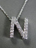 ESTATE .25CT DIAMOND 14KT WHITE GOLD 3D " N " INITIAL FLOATING PENDANT #19509