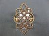 ESTATE LARGE .80CT DIAMOND 14KT ROSE GOLD CLASSIC OPEN FILIGREE FLOWER FUN RING