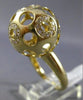 ESTATE LARGE .21CT DIAMOND 14KT YELLOW GOLD 3D OPEN DOME CIRCLE OF LIFE RING