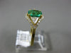 ESTATE 1.42CT DIAMOND & AAA EMERALD 14KT YELLOW GOLD 3D FLOWER ENGAGEMENT RING