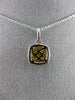 .68CT WHITE & FANCY YELLOW DIAMOND 14KT TWO TONE GOLD 3D SQUARE CLUSTER PENDANT