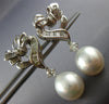 ESTATE LARGE 1.28CT DIAMOND & AAA SOUTH SEA PEARL 18KT WHITE GOLD HEART EARRINGS