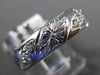 ANTIQUE WIDE .40CT DIAMOND 18KT WHITE GOLD 3D FILIGREE ETERNITY LOVE RING #9941