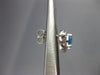 ESTATE 2.96CT DIAMOND & AAA BLUE TOPAZ 14K WHITE GOLD OVAL HANGING STUD EARRINGS