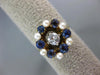 ANTIQUE .85CT OLD MINE DIAMOND AAA SAPPHIRE & PEARL 14K YELLOW GOLD RING #21998