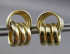 ESTATE 14KT YELLOW GOLD HANDCRAFTED 3D DOUBLE LOVE KNOT POST EARRINGS #23938