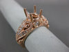 ESTATE .36CT DIAMOND 14KT ROSE GOLD 3D OPEN FILIGREE SEMI MOUNT ENGAGEMENT RING