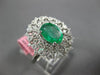 ESTATE LARGE 1.35CT DIAMOND & AAA EMERALD 18KT WHITE GOLD 3D OVAL FILIGREE RING