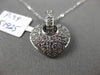 ESTATE .75CT DIAMOND 14K WHITE GOLD 3D PAVE CLASSIC HEART FLOATING HEART PENDANT