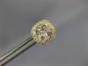 ESTATE LARGE 1.18CT DIAMOND 18K YELLOW GOLD 3D CLUSTER SQUARE HALO STUD EARRINGS