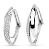 ESTATE .52CT DIAMOND 18KT WHITE GOLD 3D CRISS CROSS DOUBLE ROW HANGING EARRINGS