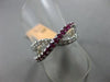 ESTATE .91CT DIAMOND & AAA RUBY 14K WHITE GOLD 3D WAVE CRISS CROSS INFINITY RING