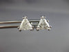 ESTATE 1.09CT DIAMOND 14KT WHITE GOLD 3D CLASSIC TRILLION STUD EARRINGS #25969