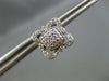 ESTATE .40CT DIAMOND 14KT WHITE GOLD 3D SQUARE HALO FLOWER STUD EARRINGS 10mm