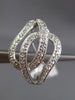ESTATE LARGE .37CT DIAMOND 14KT WHITE GOLD 3D OPEN LOVE KNOT CLIP ON EARRINGS