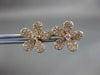 ESTATE .41CT ROUND DIAMOND 18KT ROSE GOLD 3D CLASSIC FLOWER LOVE STUD EARRINGS