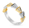 ESTATE .25CT DIAMOND 18KT 2 TONE GOLD RECTANGULAR SEMI ETERNITY ANNIVERSARY RING