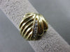 ESTATE LARGE .24CT ROUND DIAMOND 14KT YELLOW GOLD LEAF WAVE COCKTAIL RING #17268