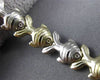 ESTATE LONG 14KT WHITE & YELLOW GOLD MATTE & SHINY LUCKY FISH BRACELET #24001