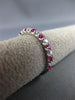 ESTATE .40CT DIAMOND & AAA RUBY 18K WHITE GOLD 3D SEMI ETERNITY ANNIVERSARY RING