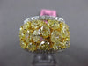 ESTATE LARGE 6.70CT WHITE & FANCY YELLOW DIAMOND 18KT GOLD 3D ANNIVERSARY RING