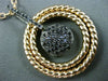 ESTATE LARGE .80CT BLACK DIAMOND 18KT ROSE & BLACK GOLD CIRCULAR ROPE PENDANT