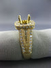 LARGE 1.52CT DIAMOND 14KT YELLOW GOLD 3D SQUARE HALO SEMI MOUNT ENGAGEMENT RING