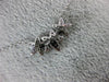 ESTATE .13CT DIAMOND 14K WHITE GOLD CLASSIC PAVE THREE STAR FLOWER LOVE NECKLACE