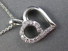 ESTATE SMALL .10CT DIAMOND 14KT WHITE GOLD 3D SWIRL HEART LOVE FLOATING PENDANT