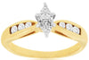 ESTATE .42CT DIAMOND 14K YELLOW GOLD 3D MARQUISE & ROUND CLASSIC ENGAGEMENT RING