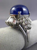 ESTATE LARGE 16.70CT DIAMOND & AAA CABOCHON SAPPHIRE PLATINUM 3D BALLERINA RING