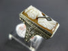 ANTIQUE LARGE .02CT DIAMOND 14KT WHITE GOLD 3D HANDCRAFTED LADY CAMEO RING