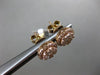 ESTATE LARGE .77CT ROUND DIAMOND 18KT ROSE GOLD 3D CLUSTER HALO STUD EARRINGS